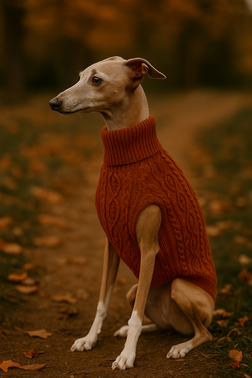 Parisian Pet Cable Knit Sweater - Warm & Stylish Pet Sweater in Terracotta for Dogs & Cats