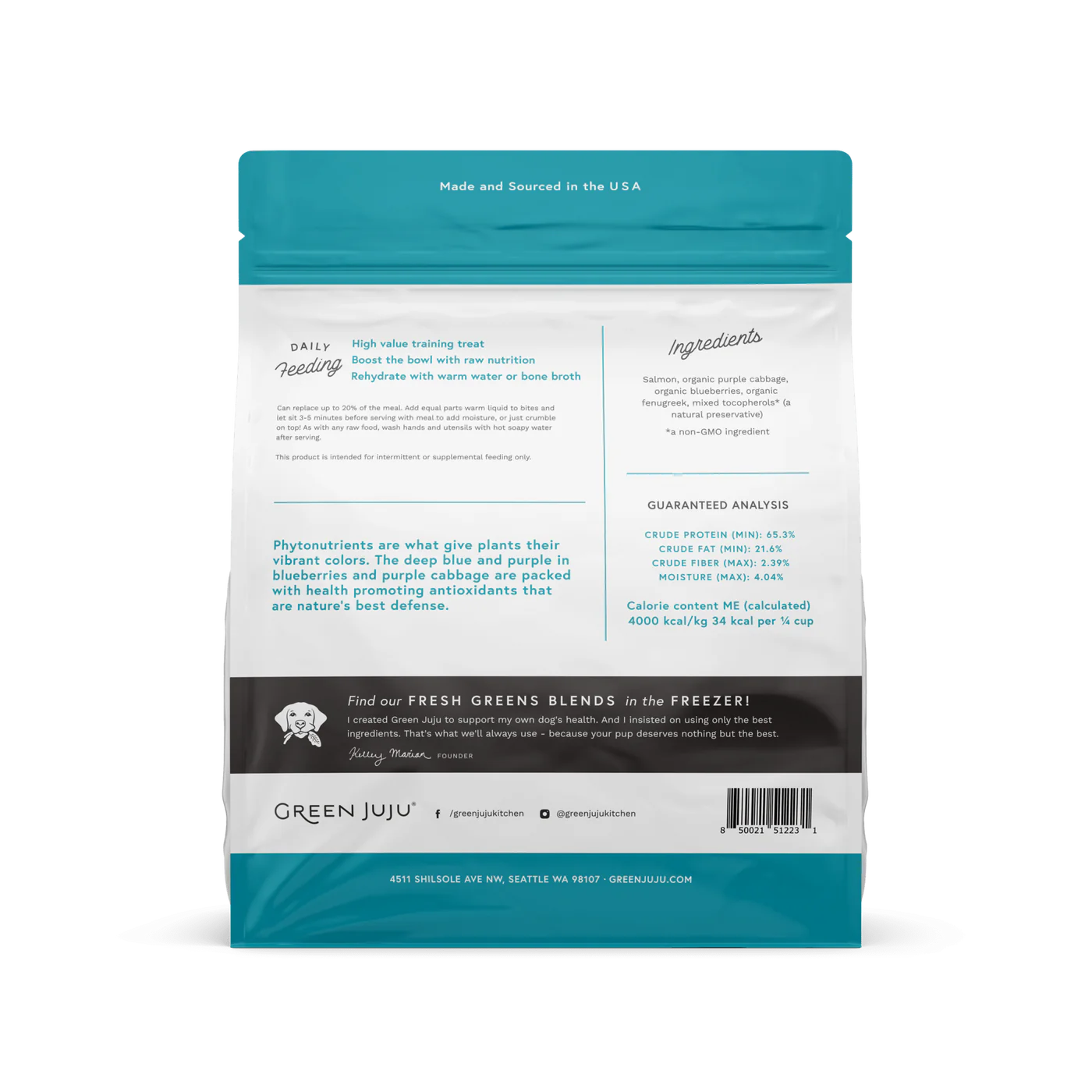 Green Juju Freeze Dried Salmon Blue Whole Food Bites (18OZ) - HT Animal Supply
