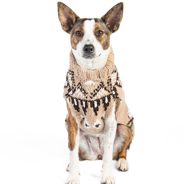 Chilly Dog Sandy Cable Knit Wool Dog Sweater