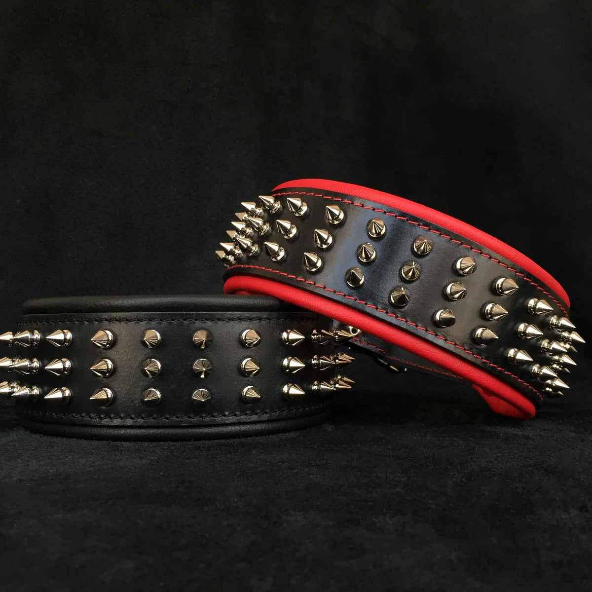 Bestia Silver Giant Leather Dog Collar