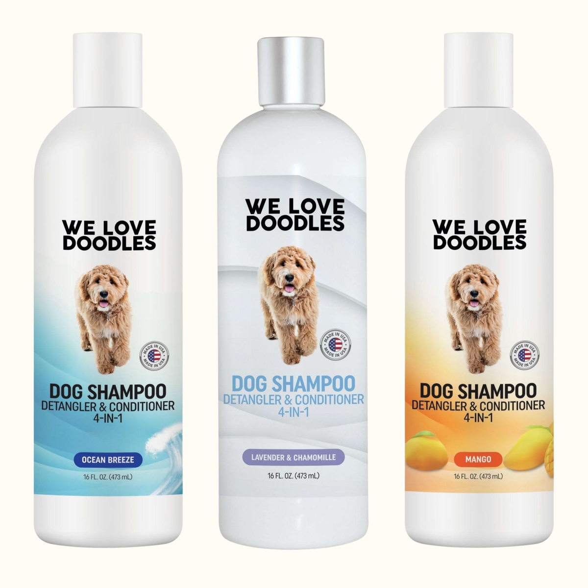 Dog Shampoo Variety Pack – Lavender, Mango & Ocean Breeze