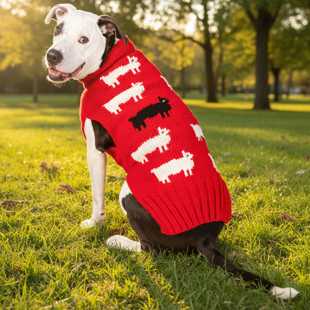 Chilly Dog Black Sheep Wool Dog Sweater