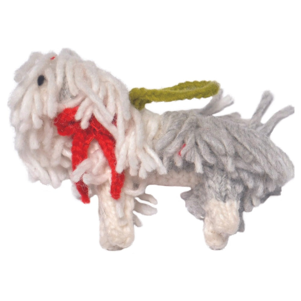 Chilly Dog Sheepdog Wool Ornament