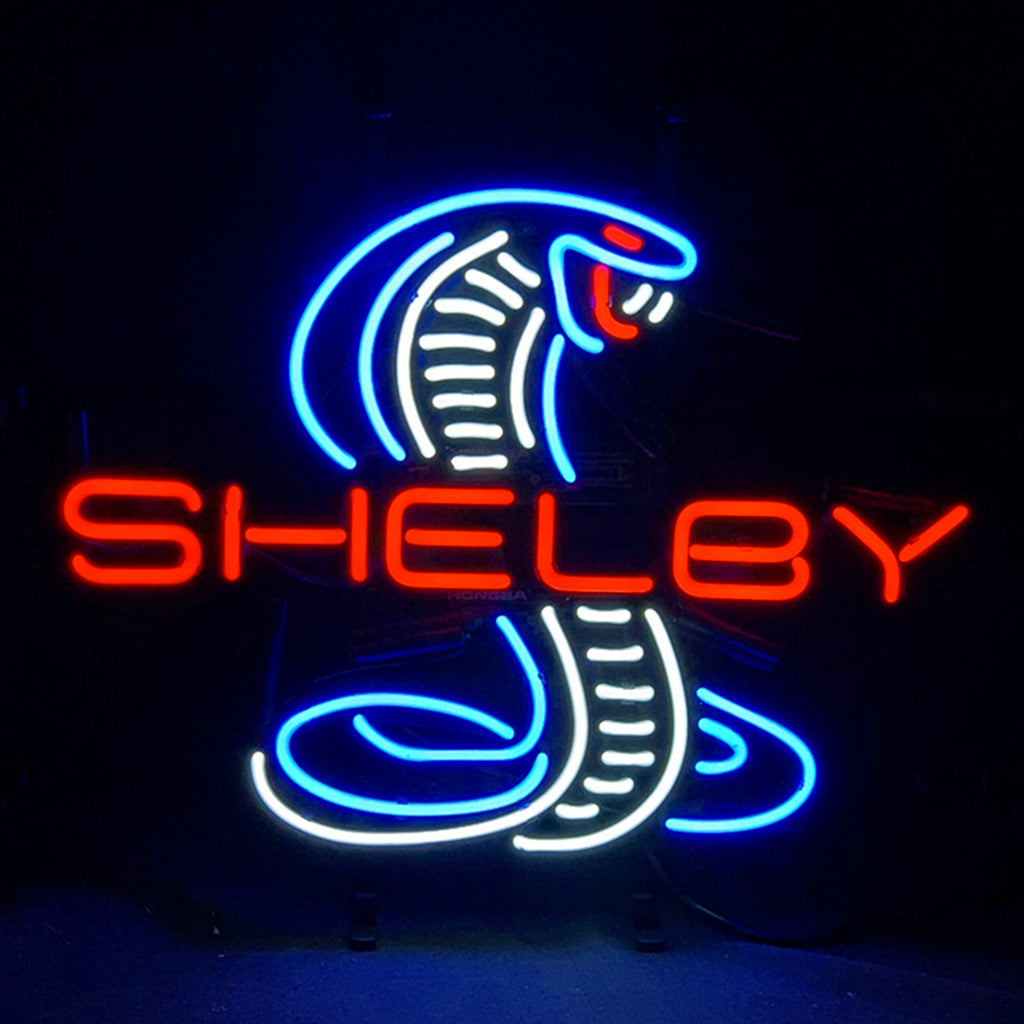 Shelby Cobra Red and Blue Real Glass Neon Sign