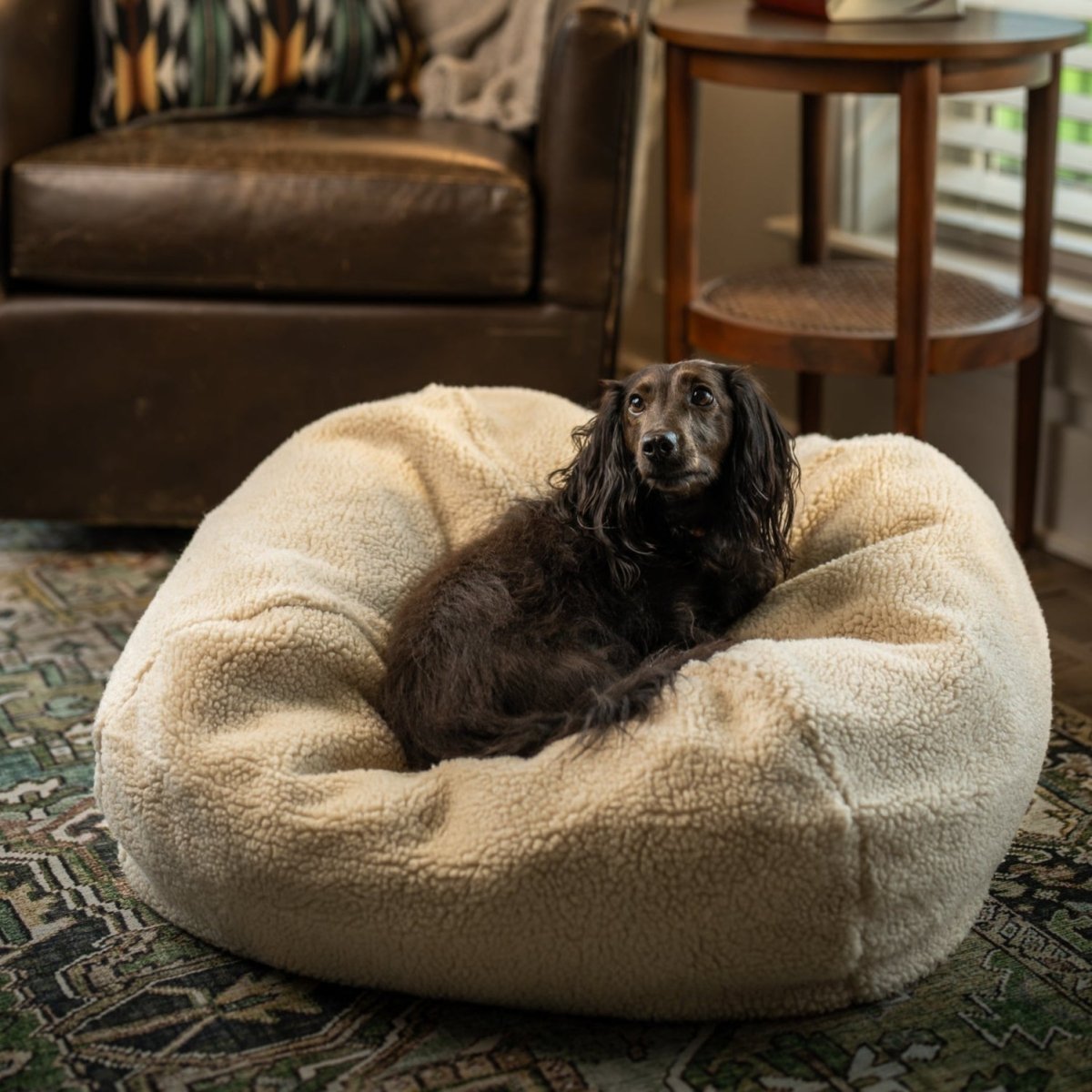 Sherpa Puff Ball Bean Bag Pet Bed premium pet product