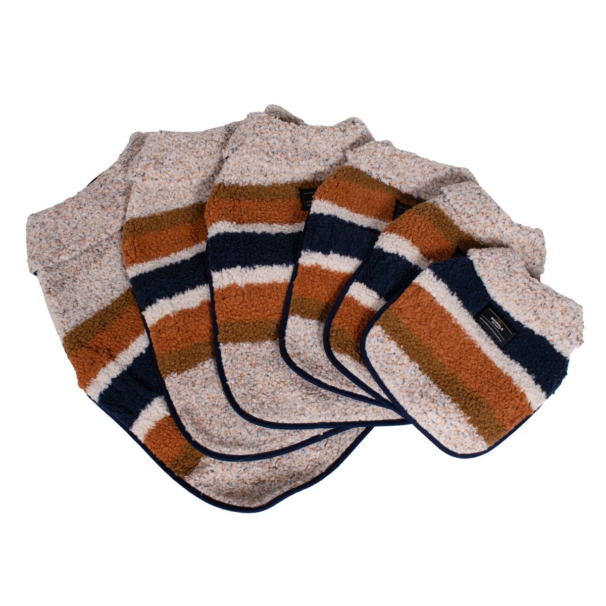 Shinola Brand Stripe Berber Dog Coat Oatmeal