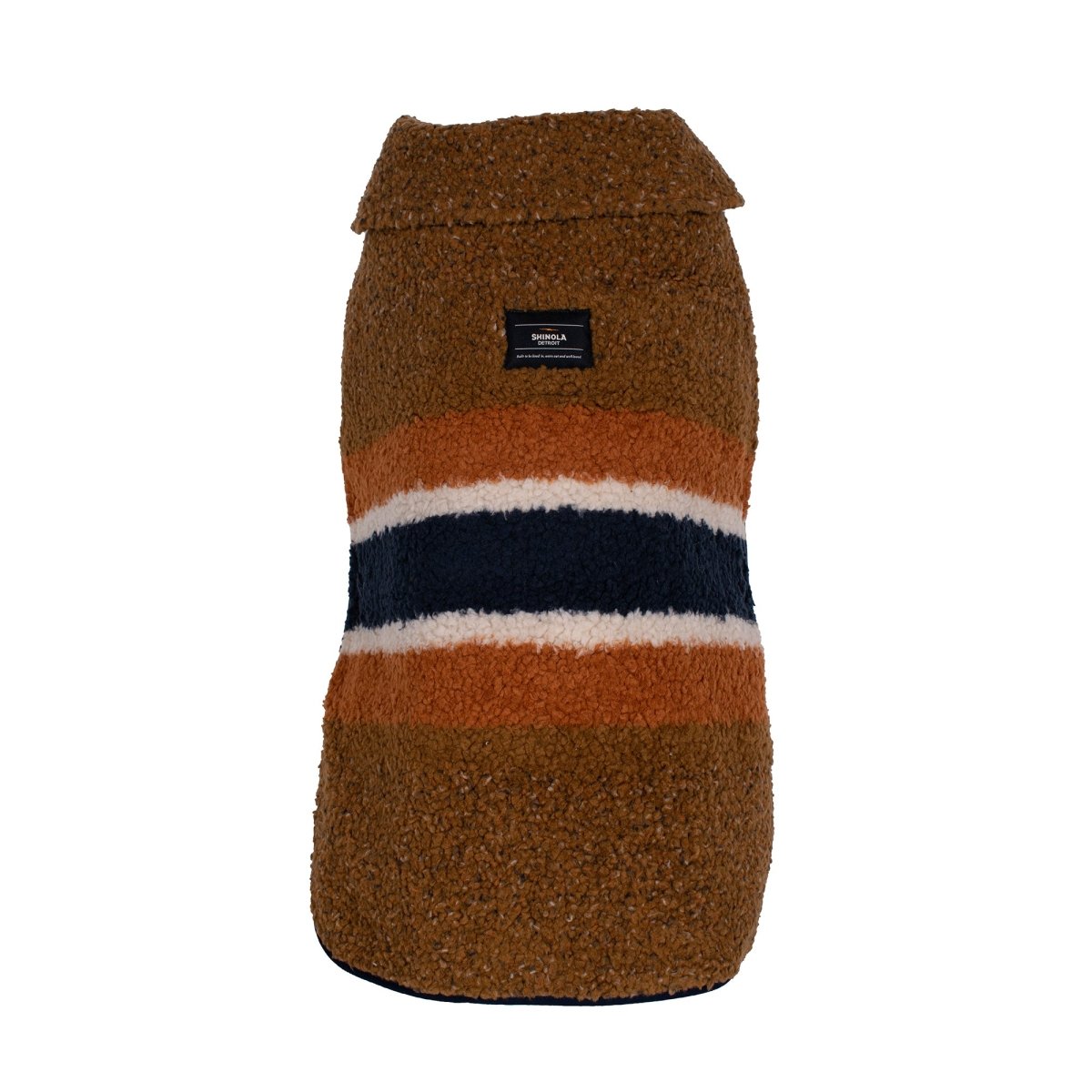 Shinola Brand Stripe Berber Dog Coat Rust