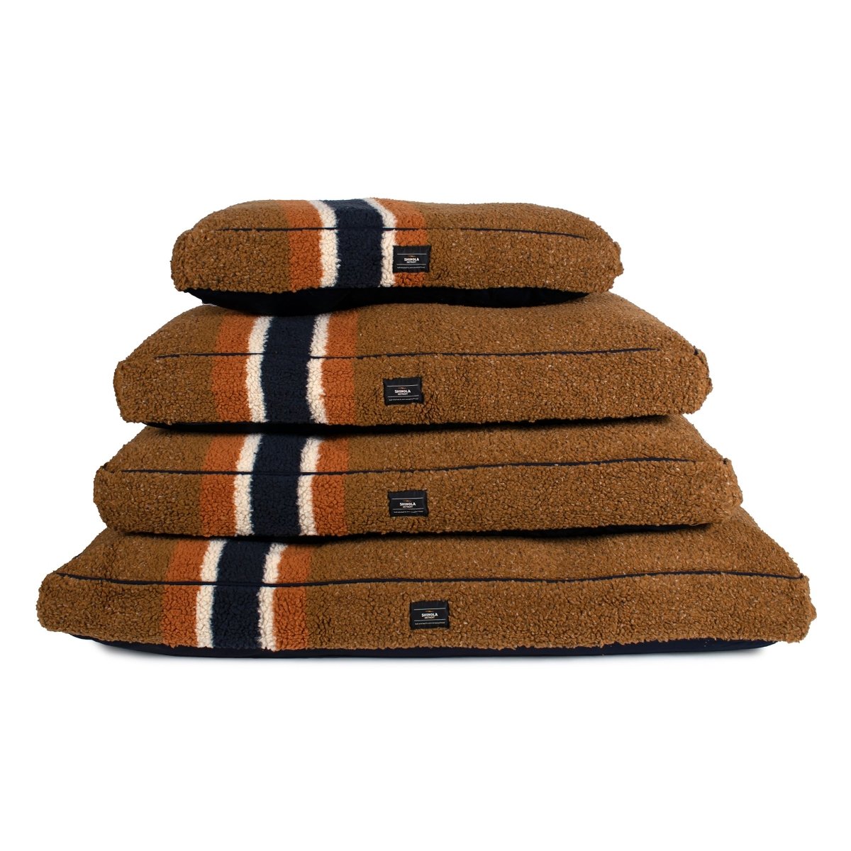 Shinola Brand Stripe Berber Napper Dog Bed