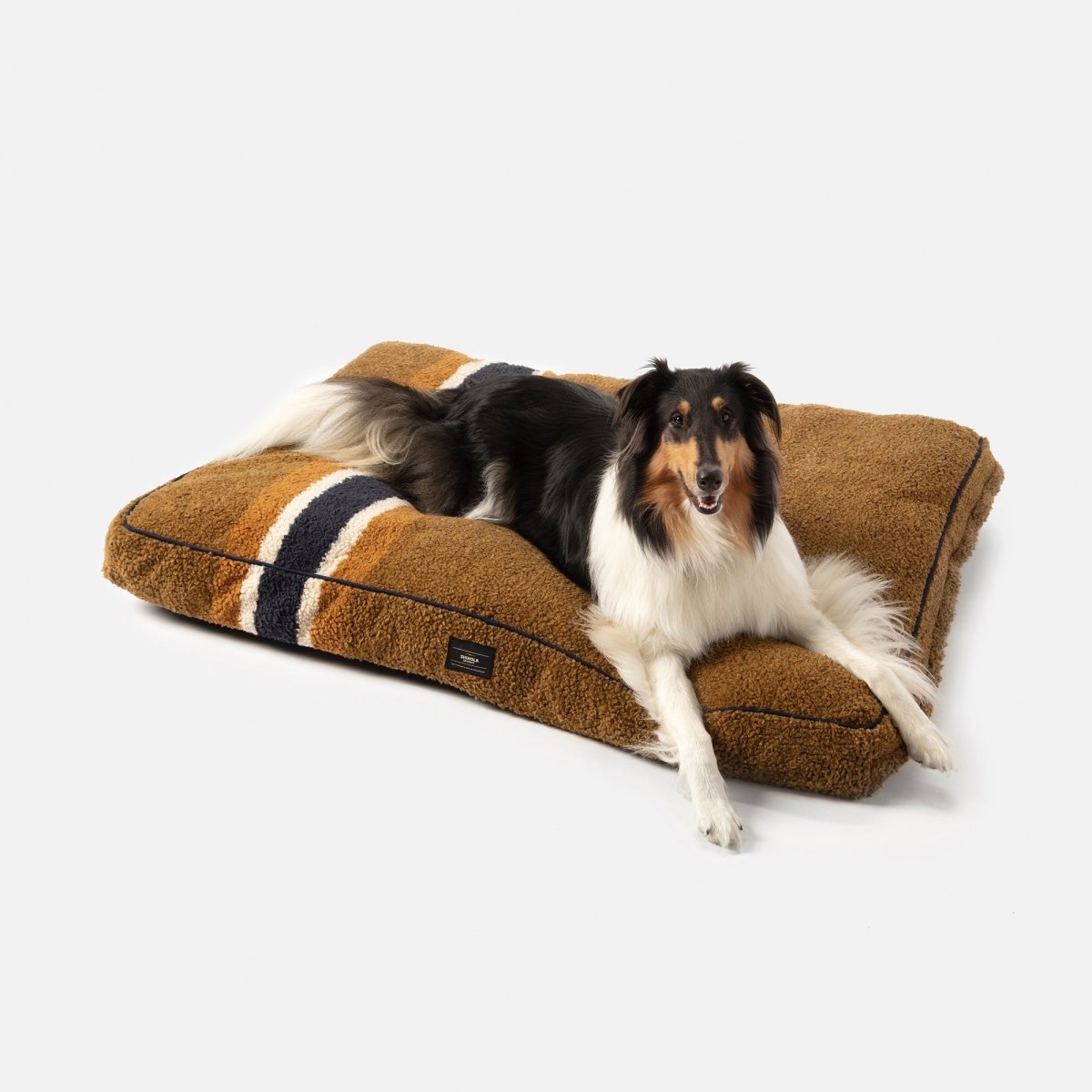 Shinola Brand Stripe Berber Napper Dog Bed premium pet product