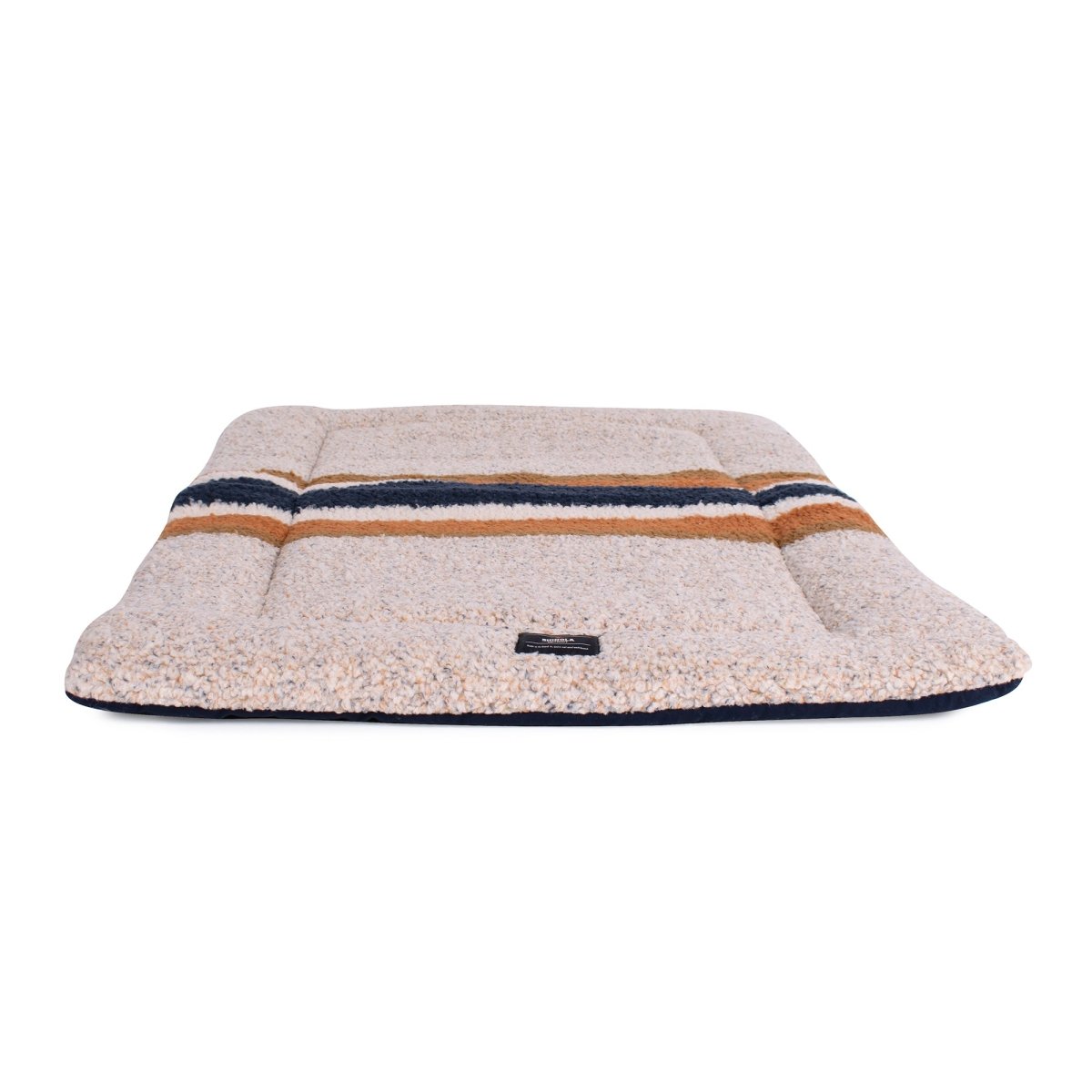Shinola Brand Stripe Comfort Cushion Berber Dog Bed Oatmeal premium pet product