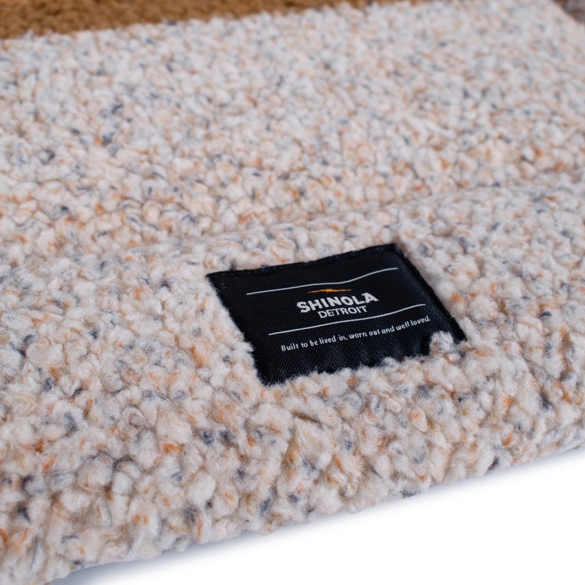 Shinola Brand Stripe Comfort Cushion Berber Dog Bed Oatmeal premium pet product