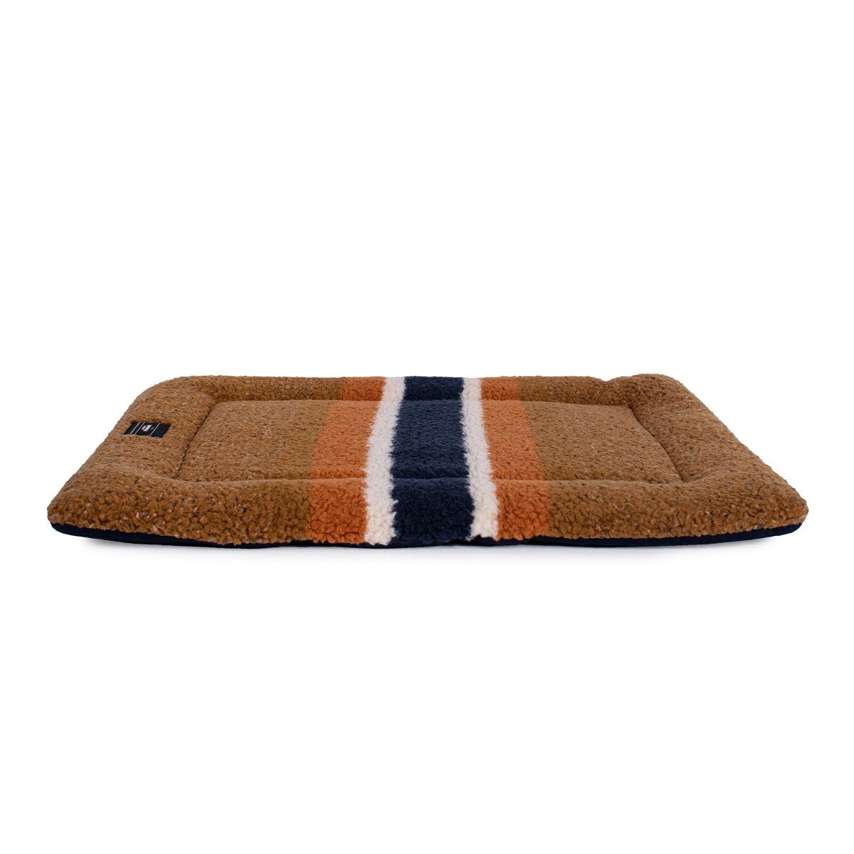 Shinola Brand Stripe Comfort Cushion Berber Dog Bed Rust premium pet product
