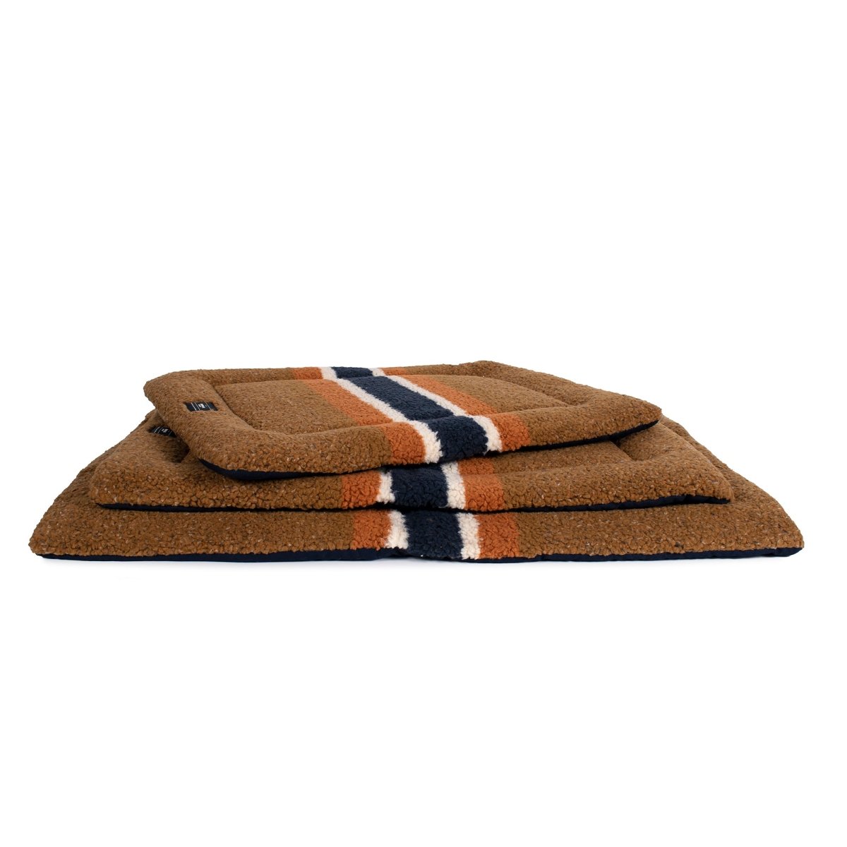 Shinola Brand Stripe Comfort Cushion Berber Dog Bed Rust premium pet product