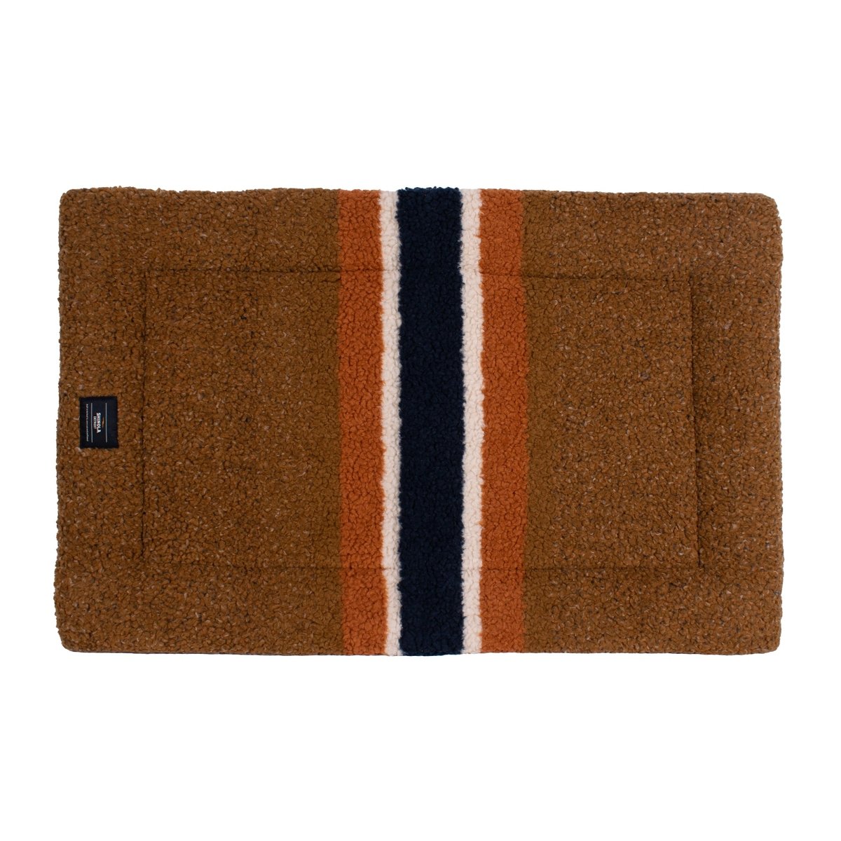 Shinola Brand Stripe Comfort Cushion Berber Dog Bed Rust premium pet product