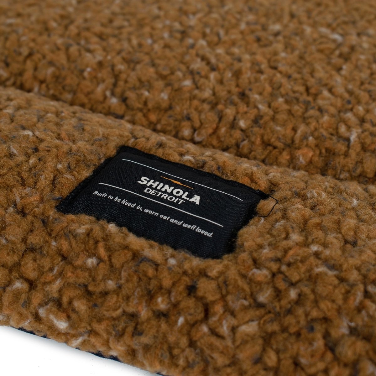 Shinola Brand Stripe Comfort Cushion Berber Dog Bed Rust premium pet product
