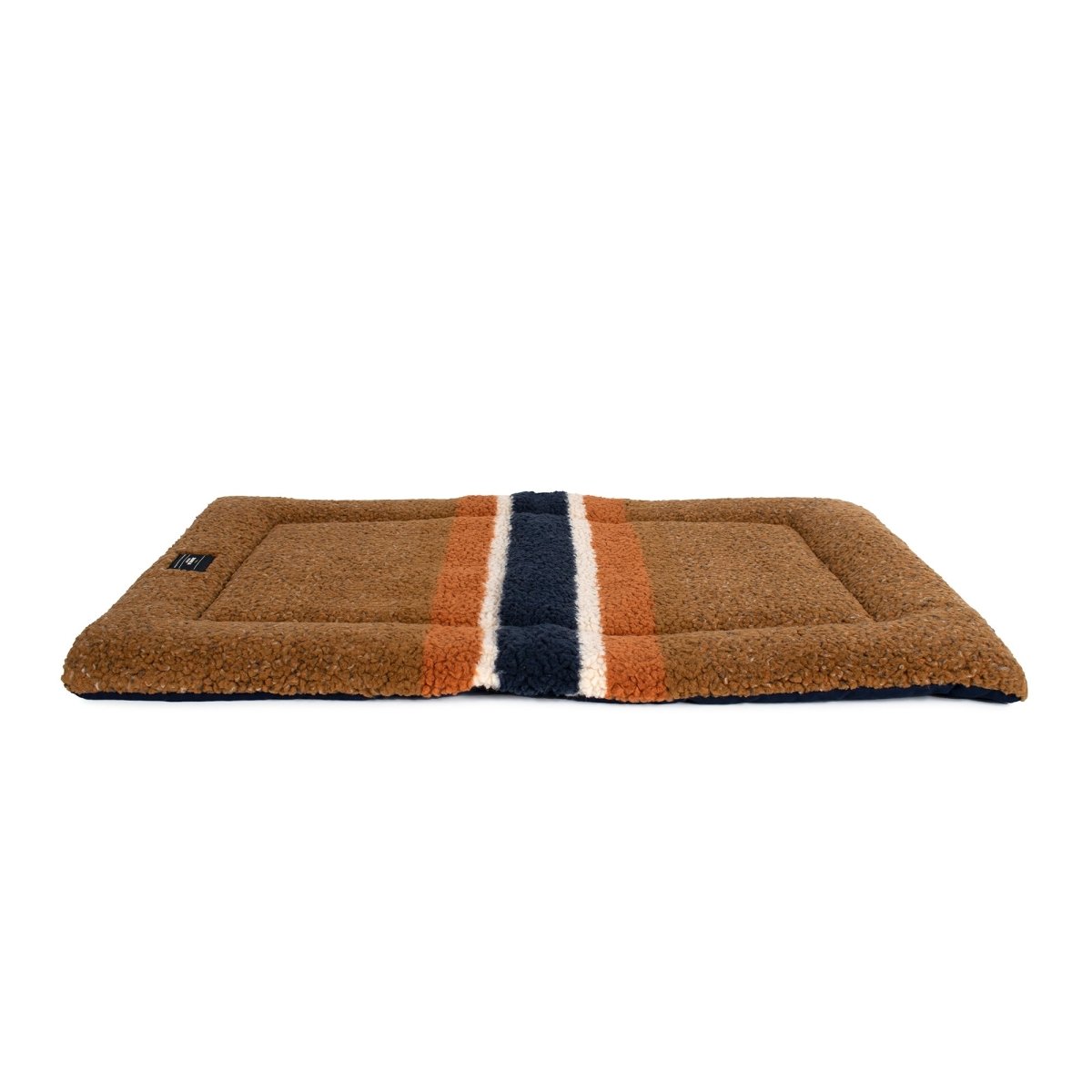 Shinola Brand Stripe Comfort Cushion Berber Dog Bed Rust