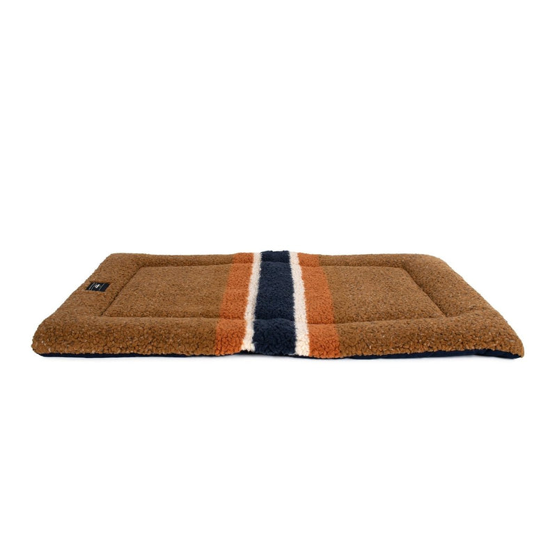 Shinola Brand Stripe Comfort Cushion Berber Dog Bed Rust premium pet product