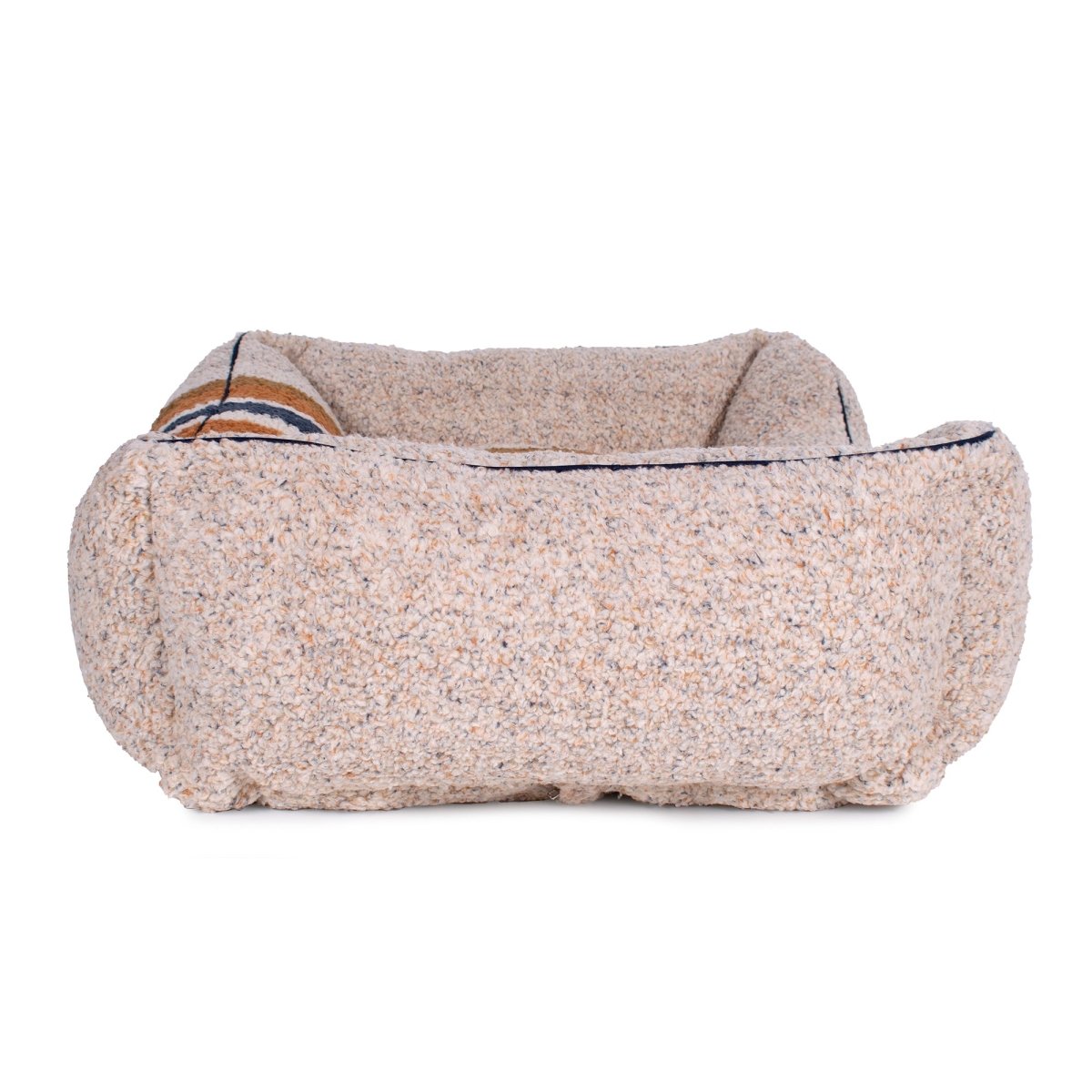 Shinola Brand Stripe Kuddle Berber Dog Bed Oatmeal premium pet product