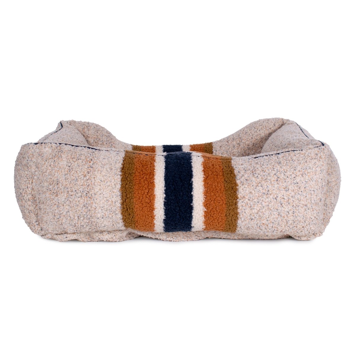 Shinola Brand Stripe Kuddle Berber Dog Bed Oatmeal premium pet product