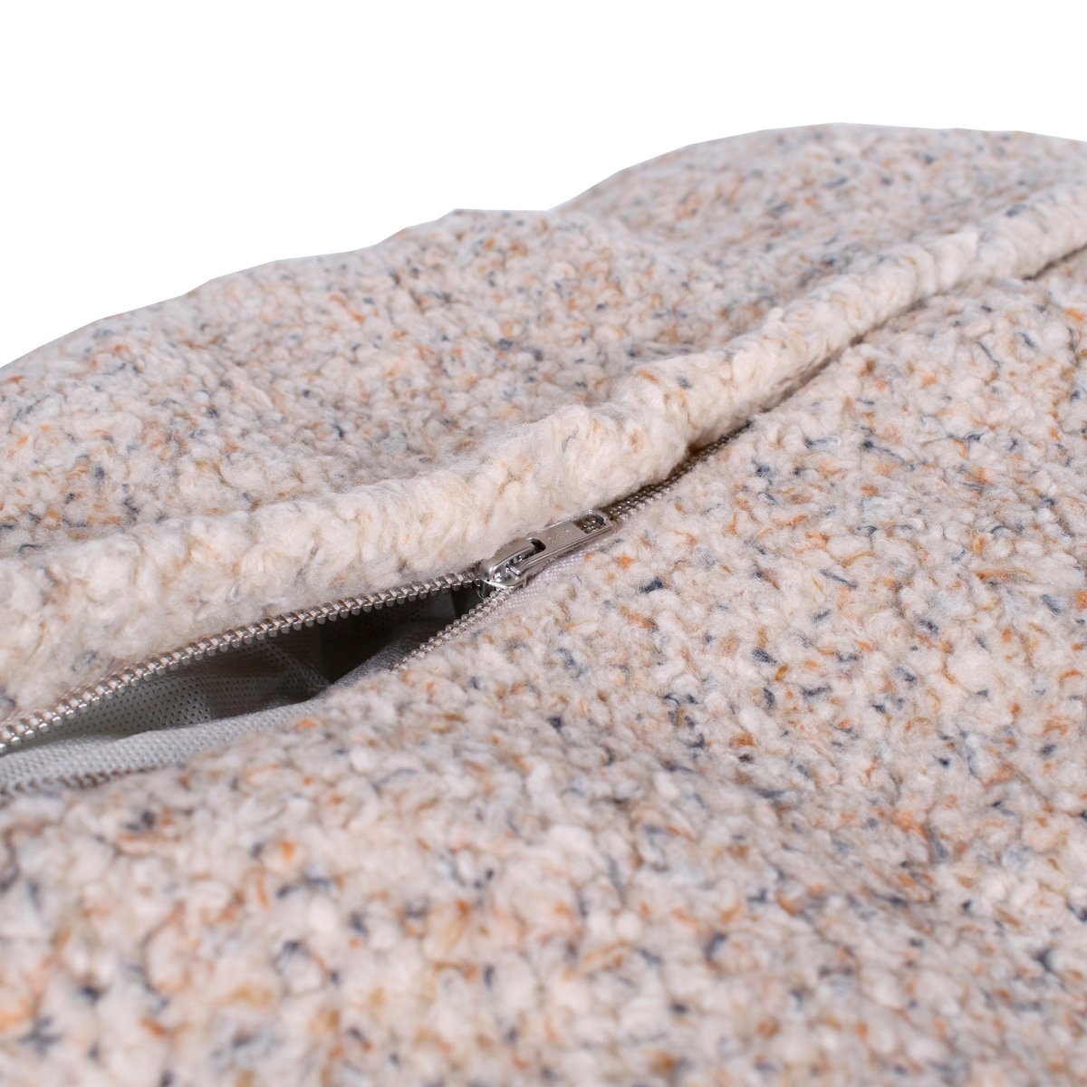 Shinola Brand Stripe Kuddle Berber Dog Bed Oatmeal premium pet product