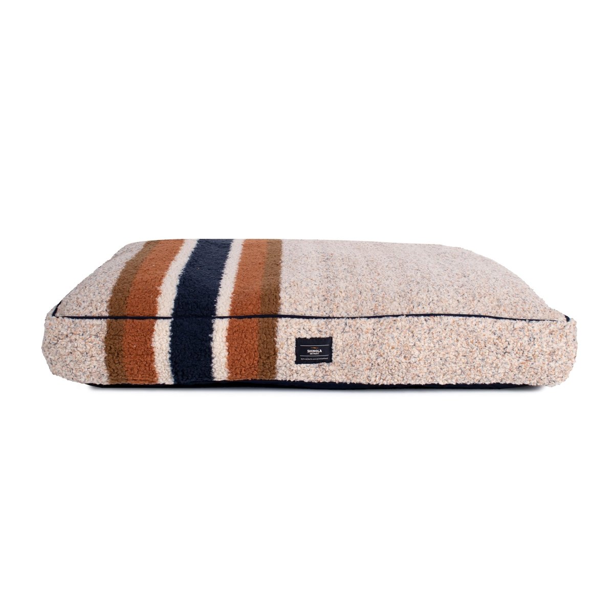 Shinola Brand Stripe Napper Pillow Berber Dog Bed Oatmeal premium pet product