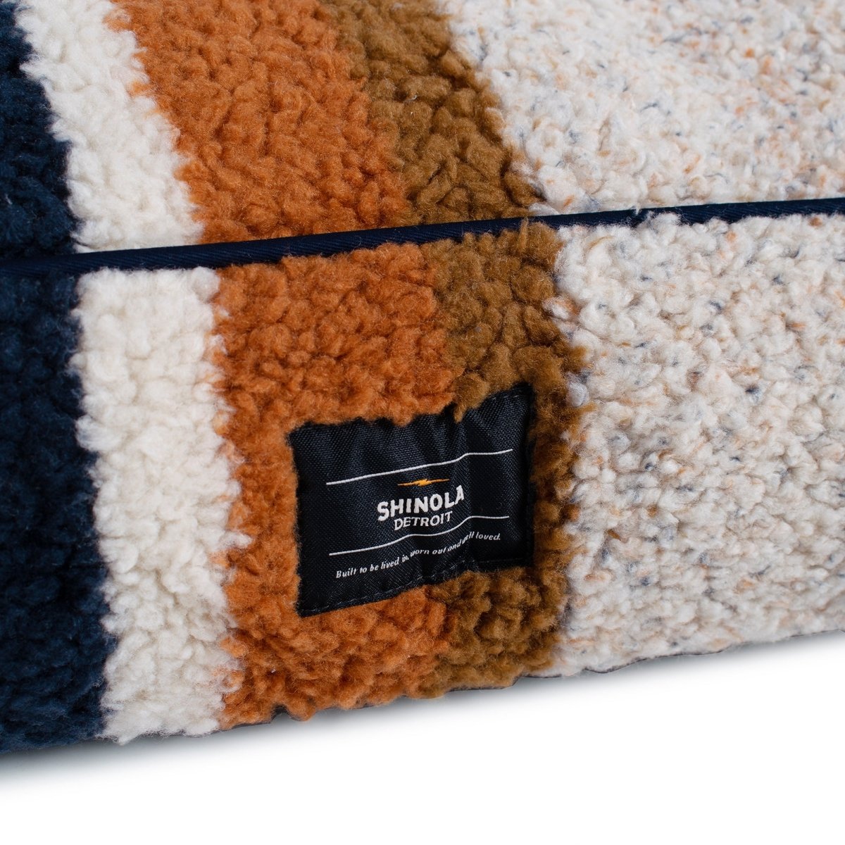 Shinola Brand Stripe Napper Pillow Berber Dog Bed Oatmeal premium pet product