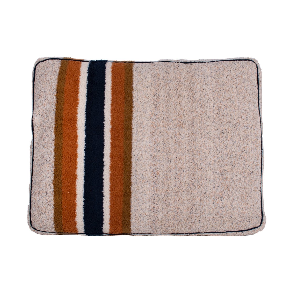 Shinola Brand Stripe Napper Pillow Berber Dog Bed Oatmeal