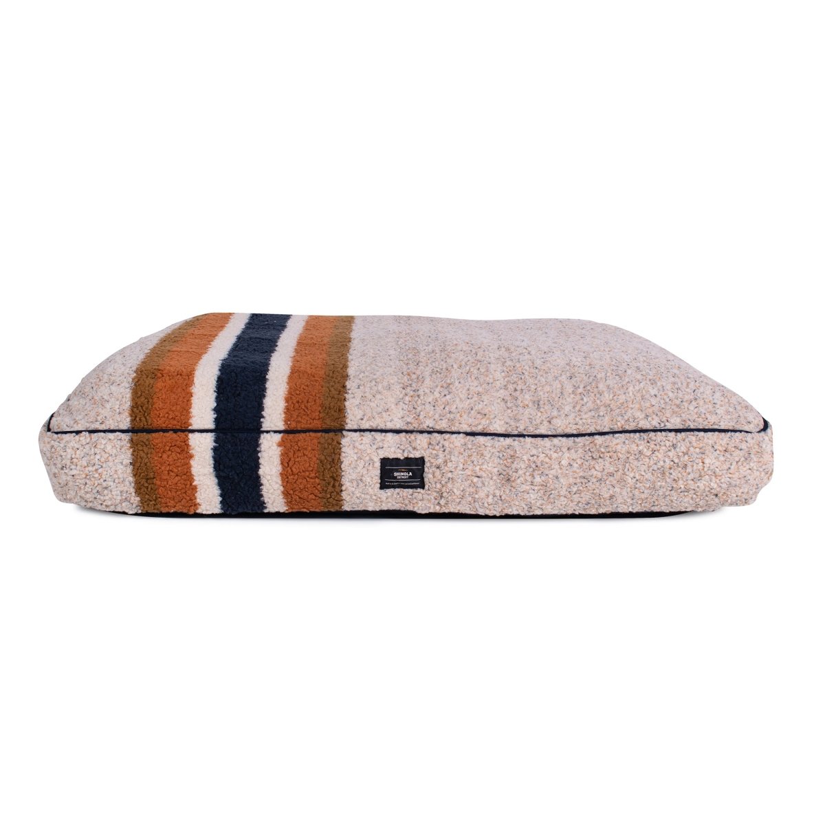 Shinola Brand Stripe Napper Pillow Berber Dog Bed Oatmeal premium pet product