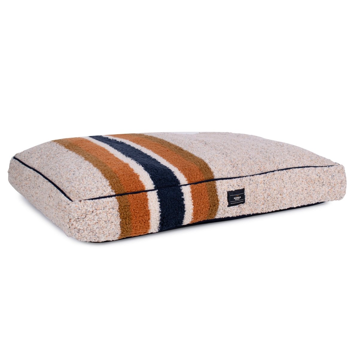 Shinola Brand Stripe Napper Pillow Berber Dog Bed Oatmeal premium pet product