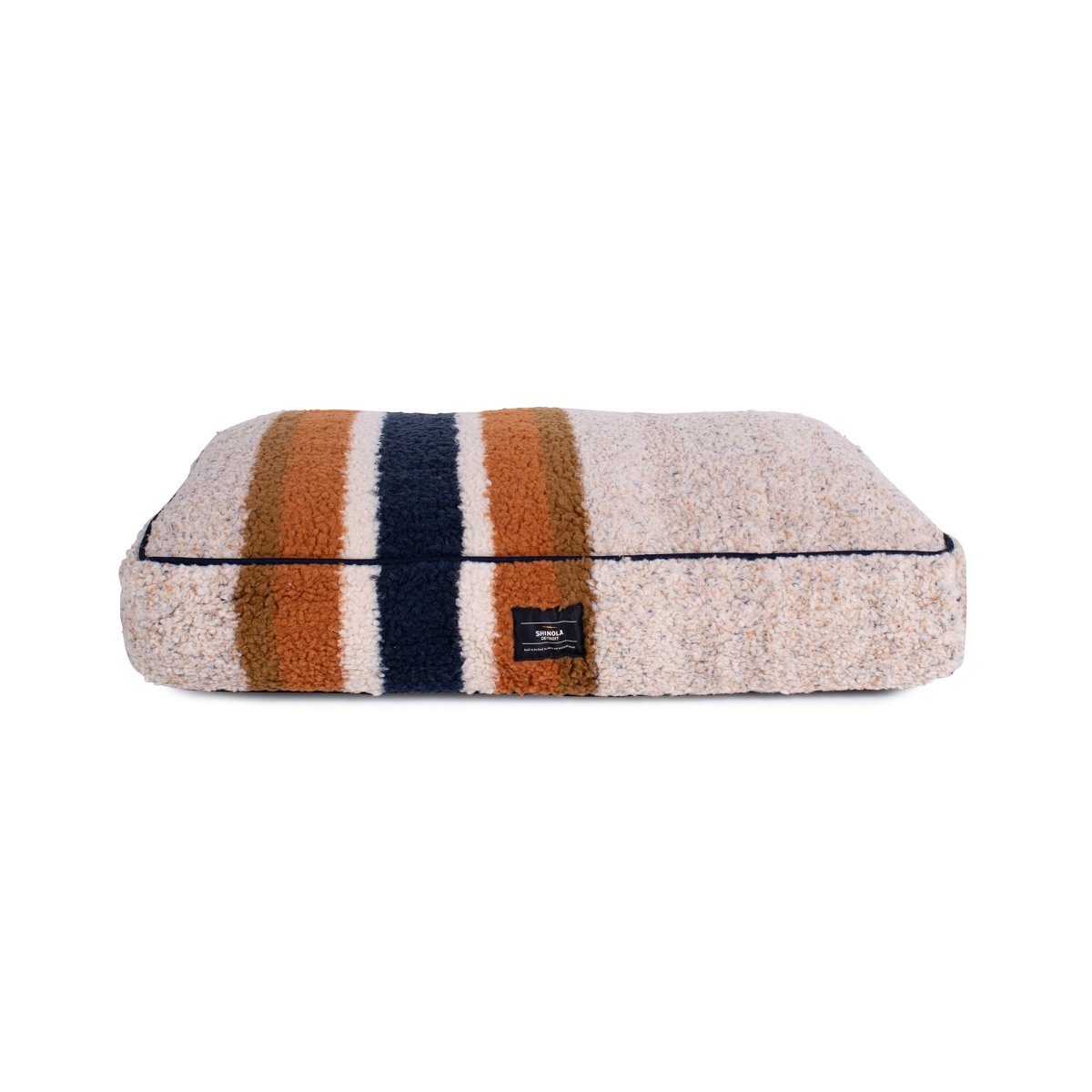 Shinola Brand Stripe Napper Pillow Berber Dog Bed Oatmeal premium pet product