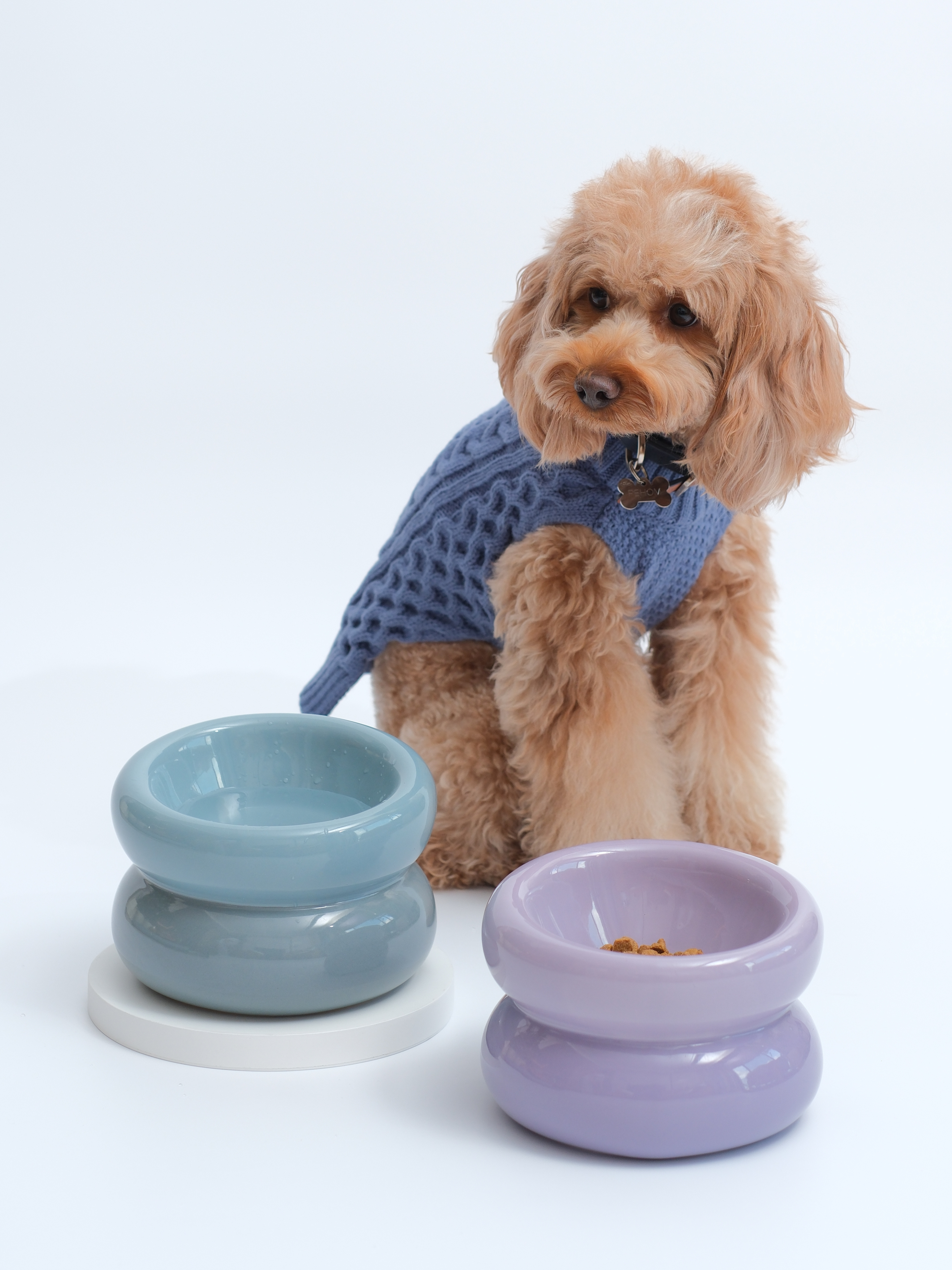 Souffle Pet Bowl-Frozen Blue