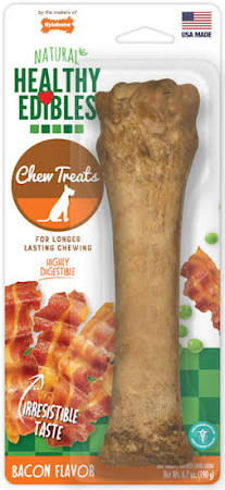 Nylabone Healthy Edibles All-Natural Long Lasting Bacon Chew Treats (6.7oz)