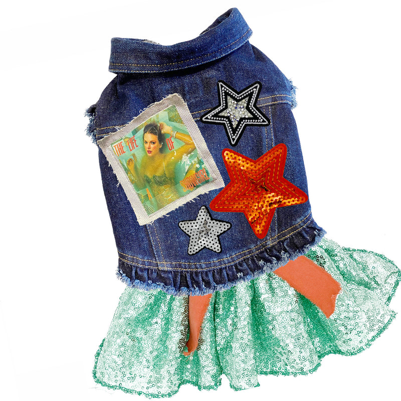 Life of a Showgirl Swiftie inspired Denim Dog Dress