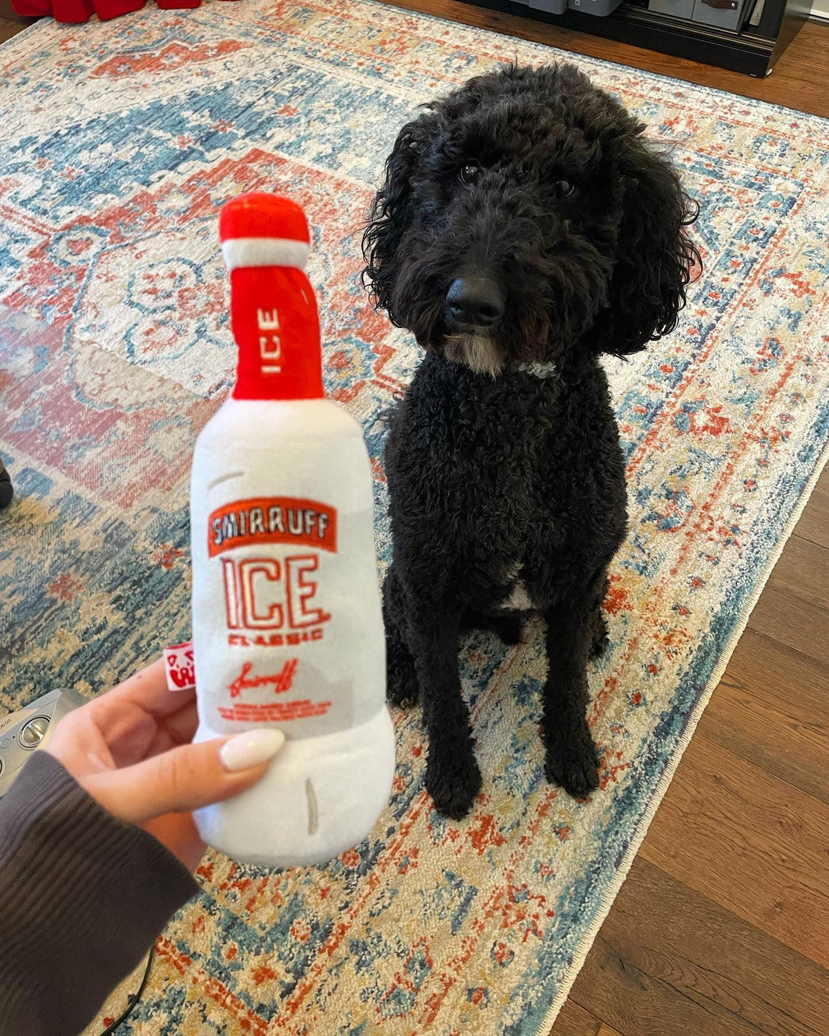 Pawty Smirruff Ice Bottle Squeaky Dog Toy
