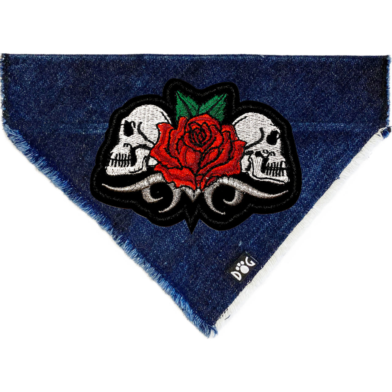 Skulls & Rose Denim Bandana