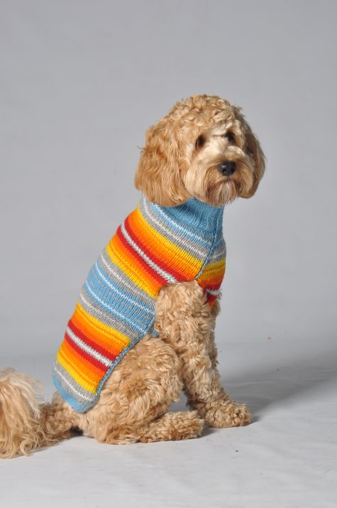 Chilly Dog Turquoise Serape Wool Dog Sweater