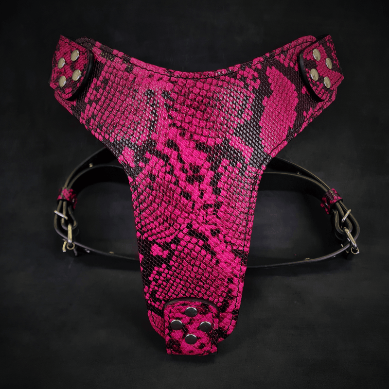Bestia Dog Gear The Rock Python harness PINK Genuine Leather Pink pet supplies