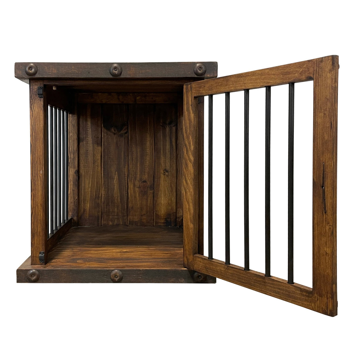 Oasis Small Rustic Dog Wood Kennel in Dark Wax | HT Animal Supply