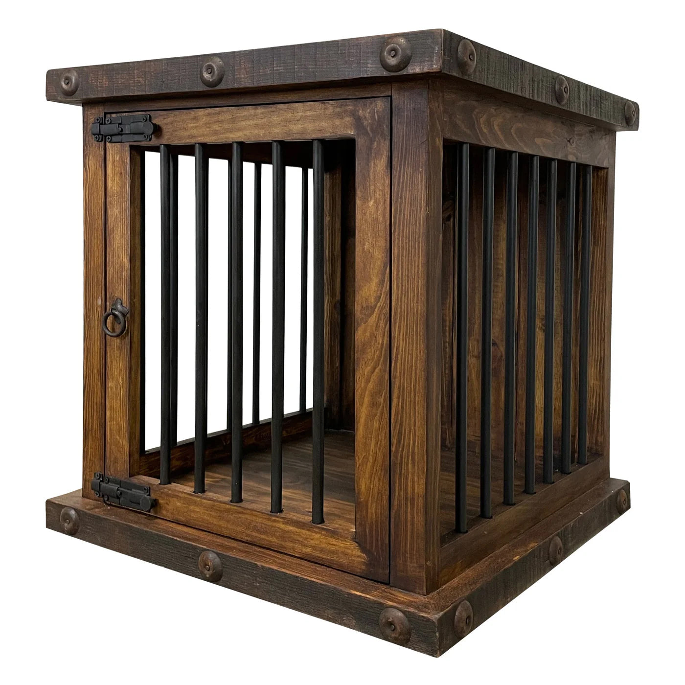 Oasis Small Rustic Dog Wood Kennel in Dark Wax - HT Animal Supply