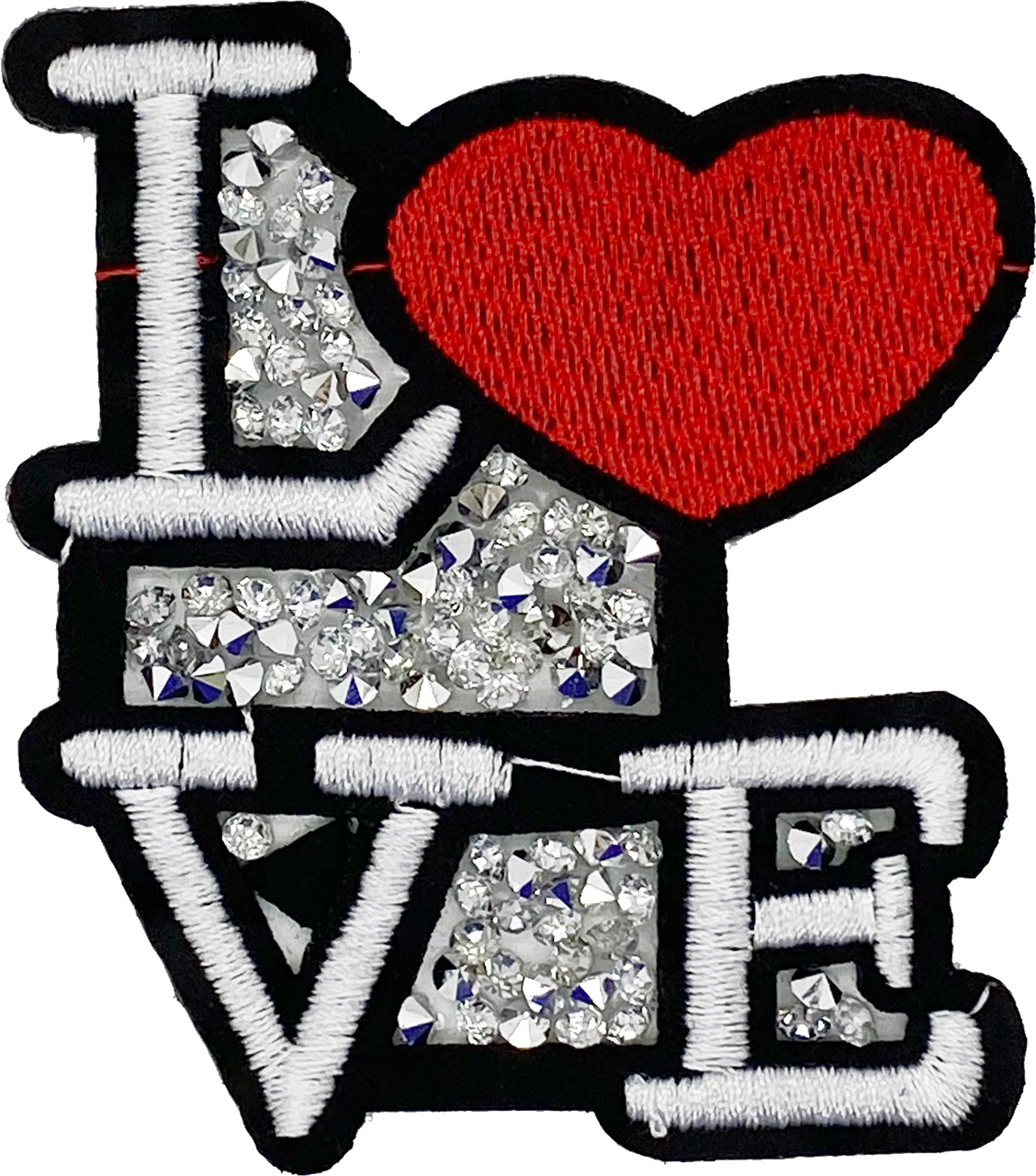 Crystal Love with Red Heart - Patch