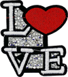 Crystal Love with Red Heart - Patch