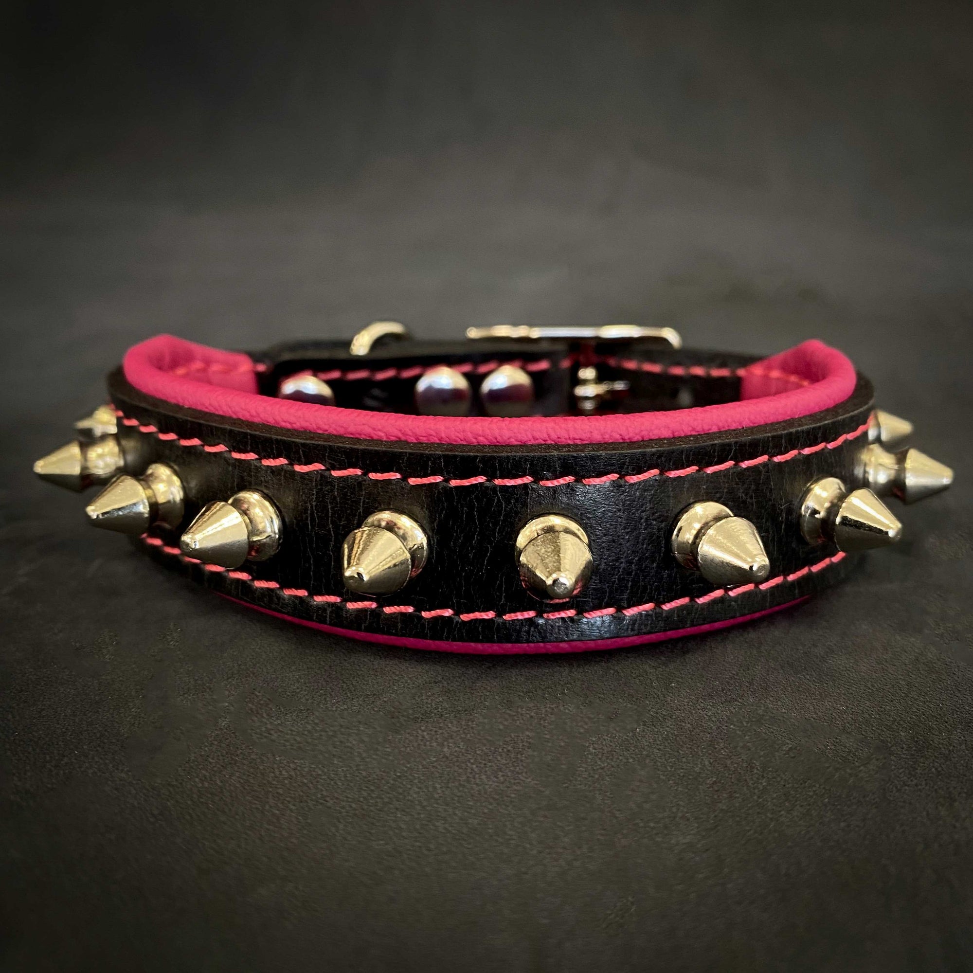 Bestia Spiky Leather Dog Collar