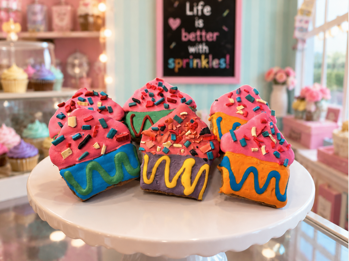 PAWsitively Organic Frosted Sprinkle Cupcake Dog Treats