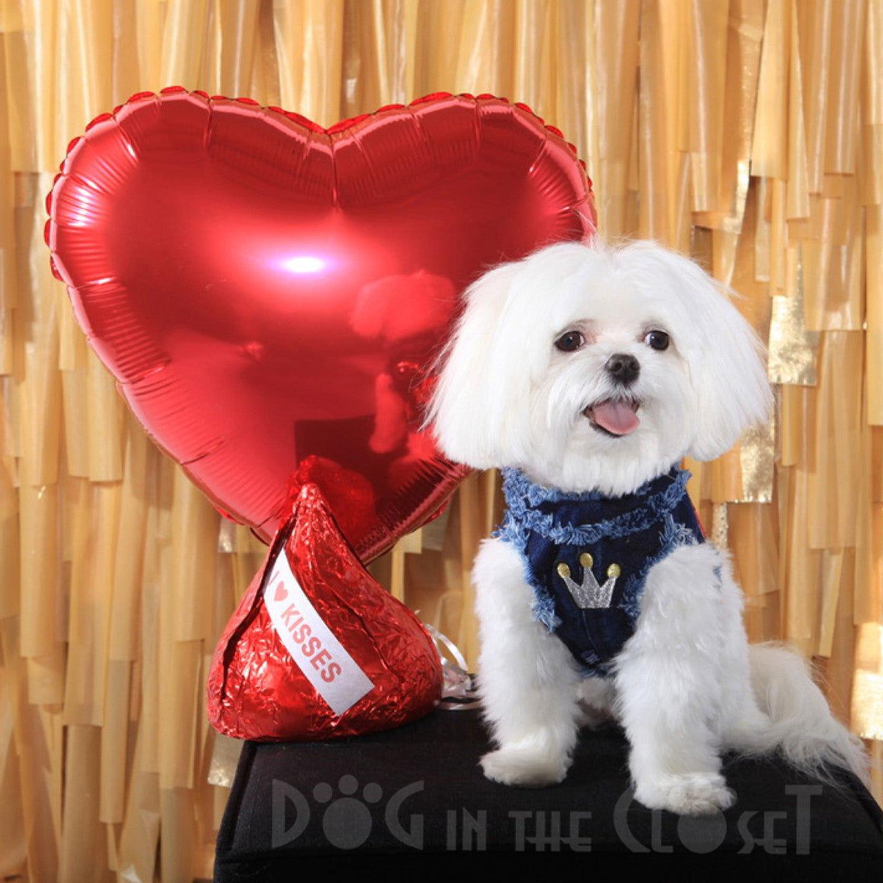 New York Frayed Denim Harness Vest with Patches