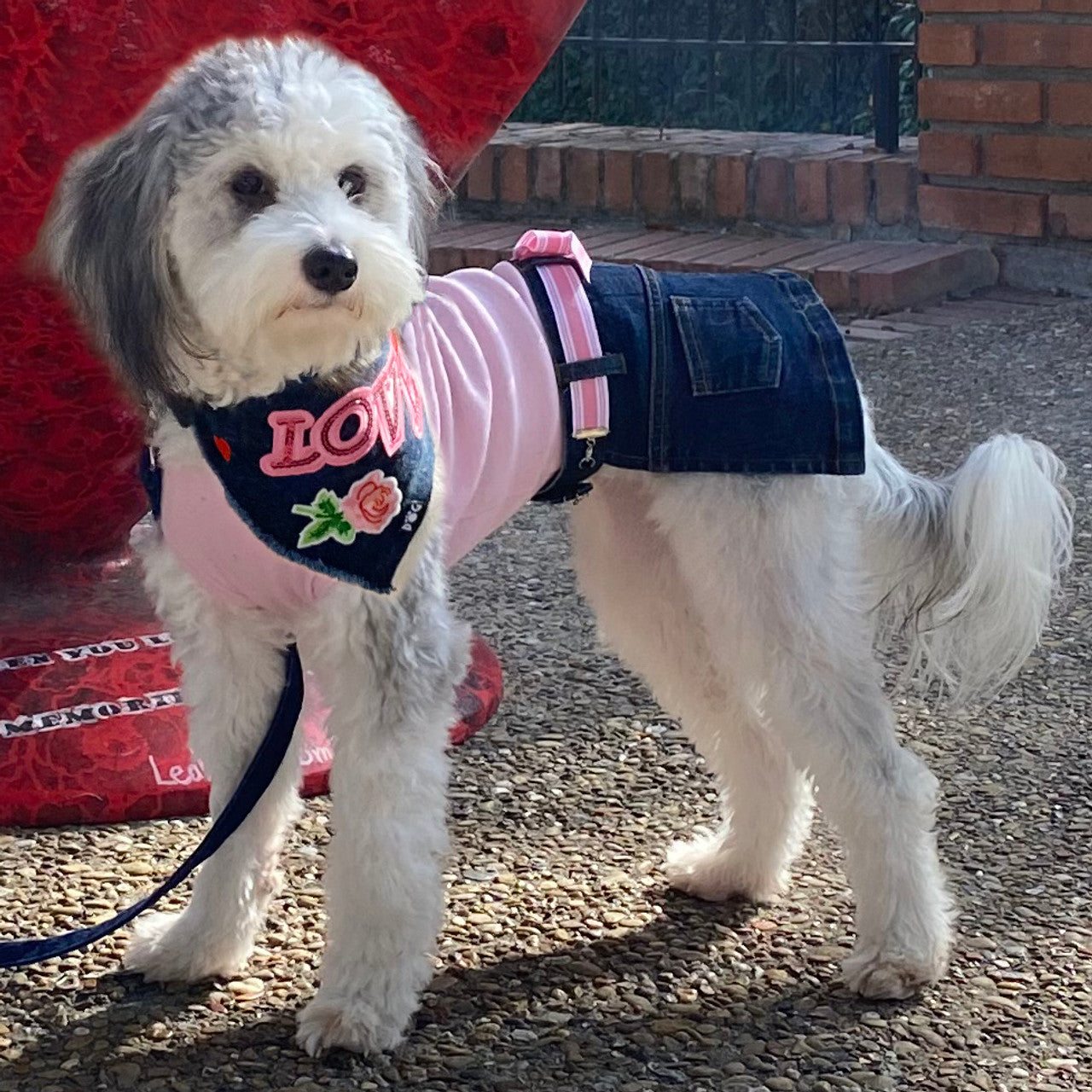 Custom Denim Bandana with Patches