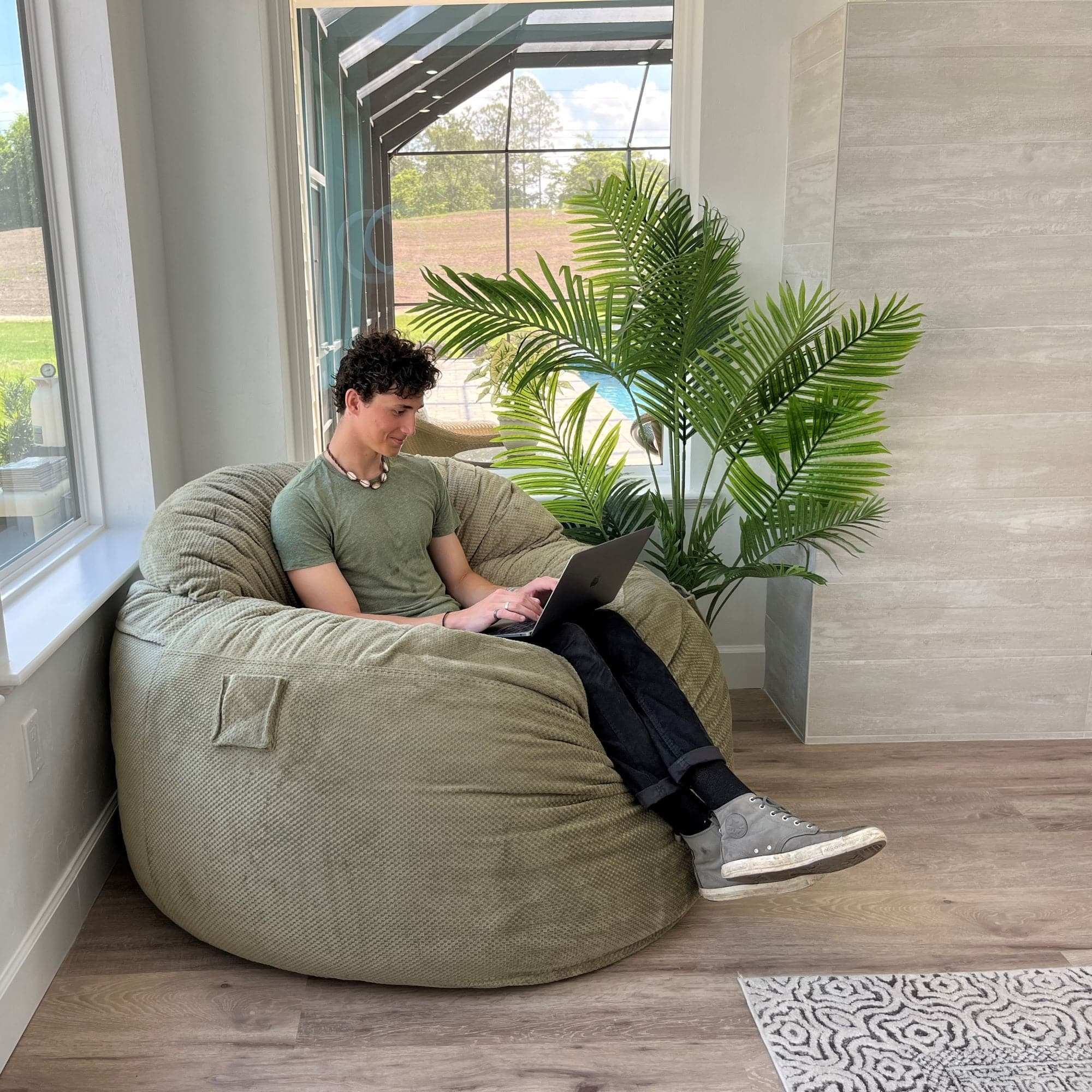 CordaRoy's Full Chenille Nest Convertible Bean Bag Chair