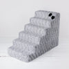Hello Doggie Luxury Satin Silk Crystal Dove Grey Pet Stairs