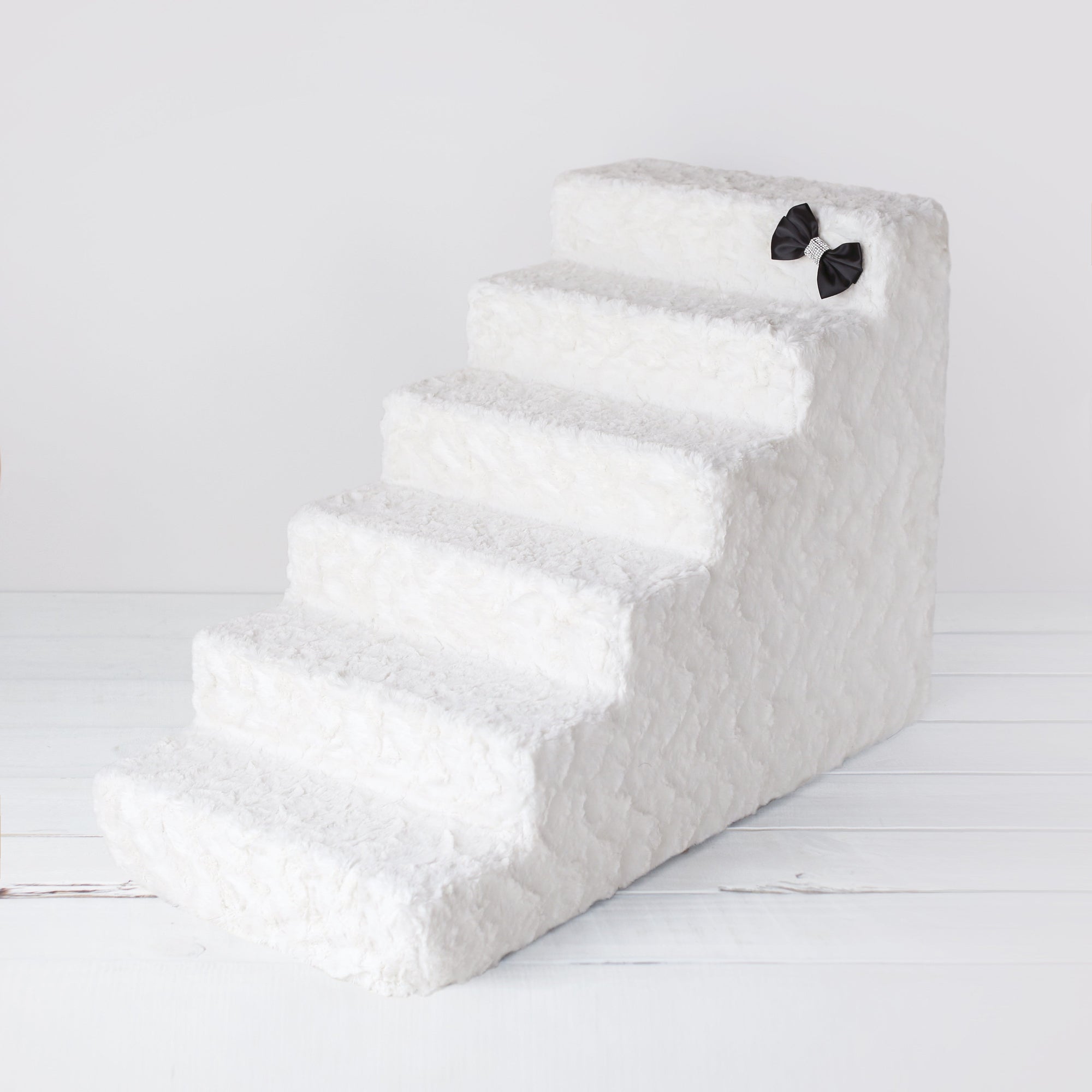 Hello Doggie Luxury Satin Silk Crystal Black Diamond Pet Stairs