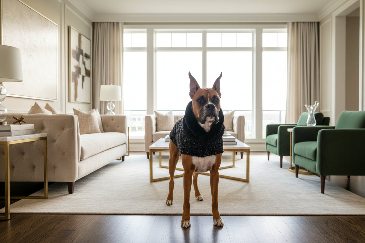 Manhattan Walking Dog Coat White Pearl