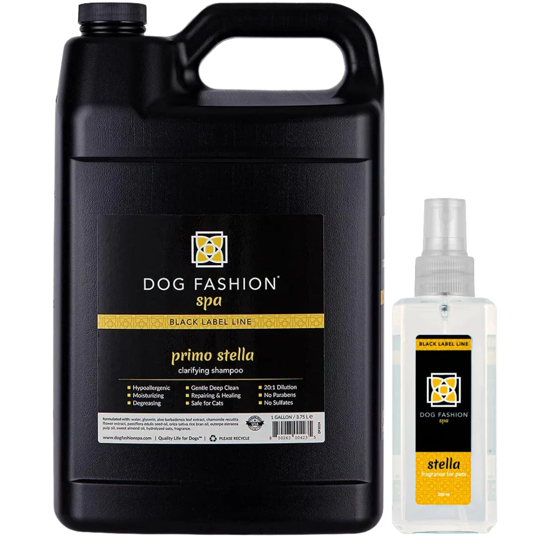 Stella Primo Clarifying Shampoo Gallon with Stella Fragrance 200 ml Set by Dog Fashion Spa